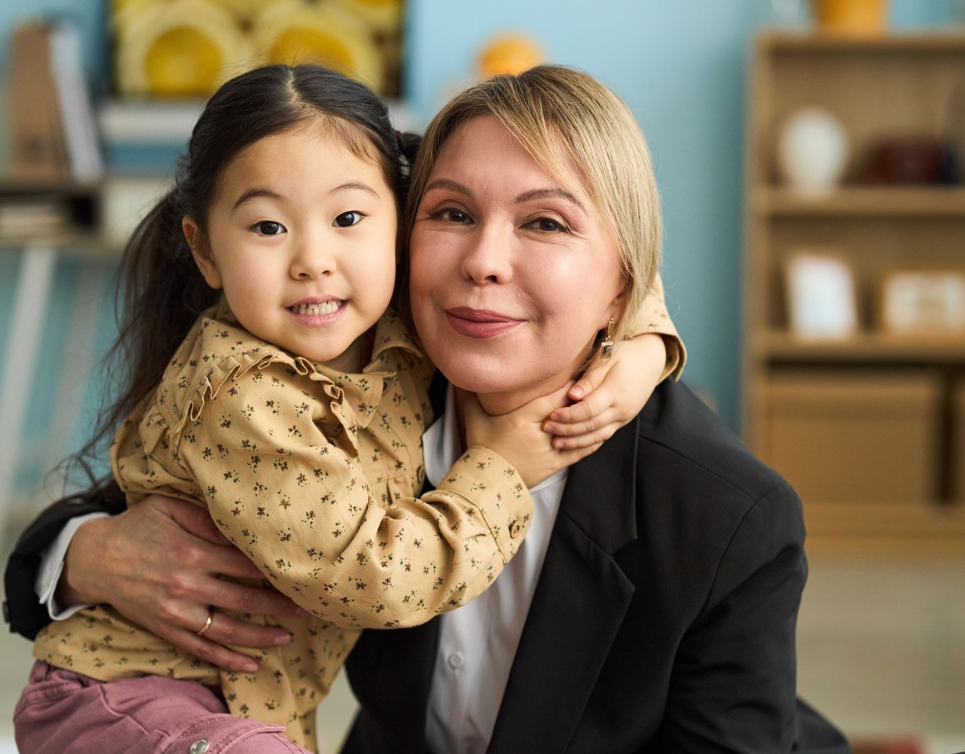 Caregiver holding a child