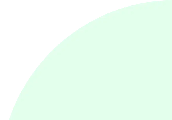 Light, bright green graphical background element of a portion of a circle.